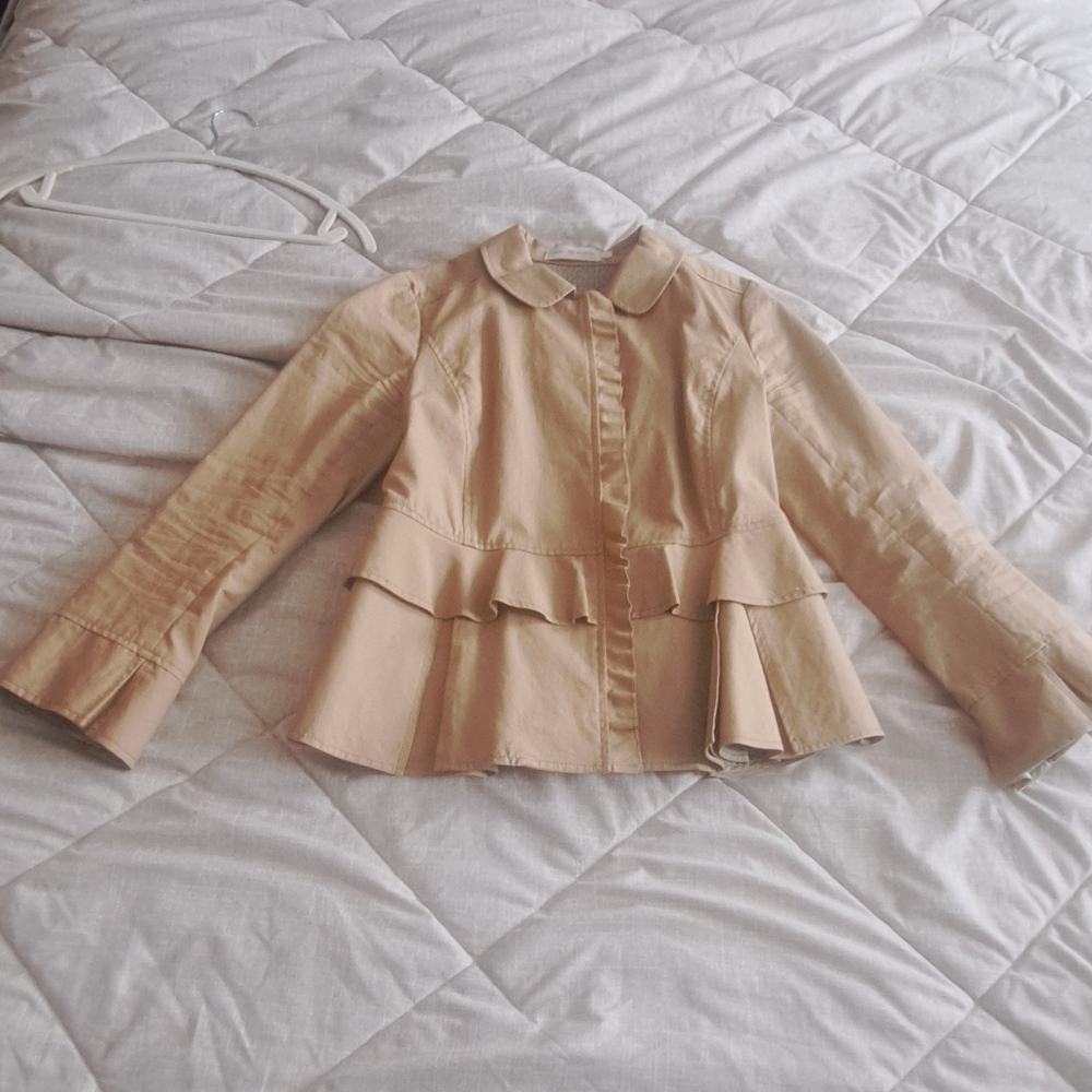Tory Burch Peplum Jacket – Size 8 – Camel/Tan – 100% Cotton - Picture 9 of 10